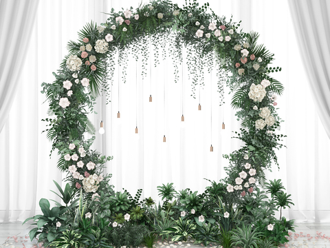 Modern Wedding Wedding Wreath Cake