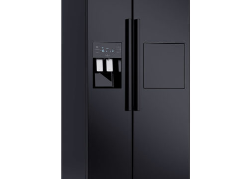 Modern Black Double Door Fridge