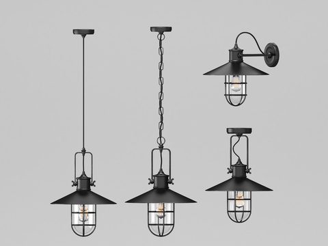 Industrial wind iron lamps