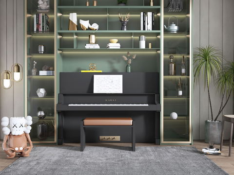 Modern Decorative Cabinet Piano Combination