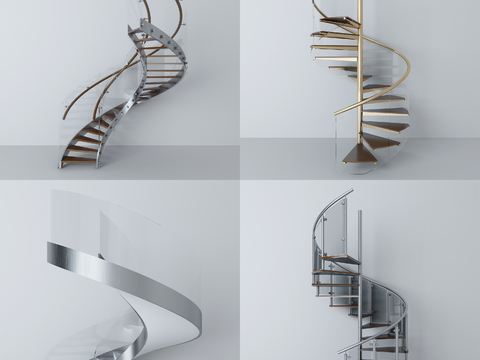 Modern metal spiral staircase