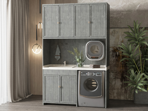 Drum washing machine storage cabinet