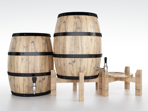 Modern solid wood wine barrel