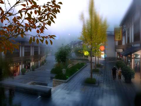 new chinese commercial street pedestrian street psd