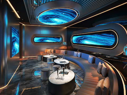 Modern science and technology wind KTV room