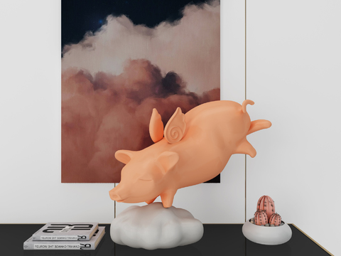 Modern Pink Piggy Ornaments