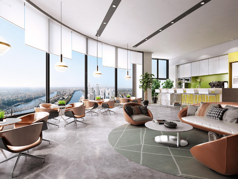 Modern office lounge area