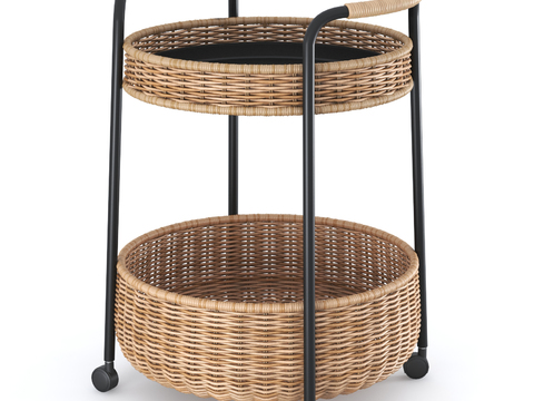 Nordic rattan storage round