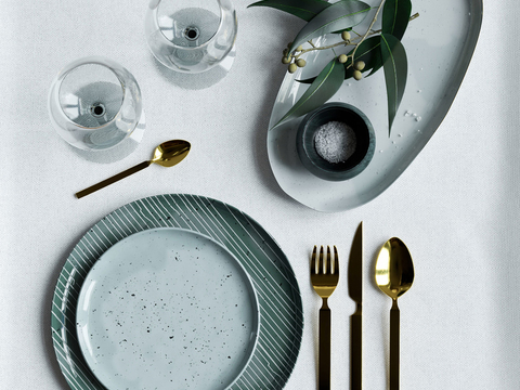 Nordic green tableware