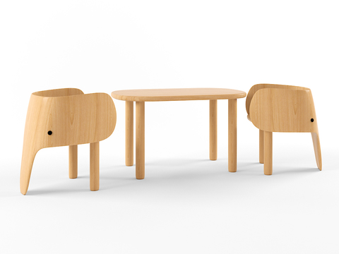 Modern Solid Wood kids Table&Chair