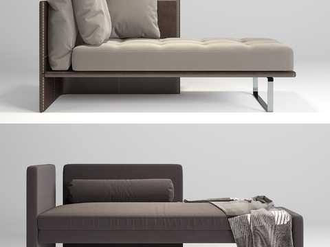 Modern fabric chaise longue