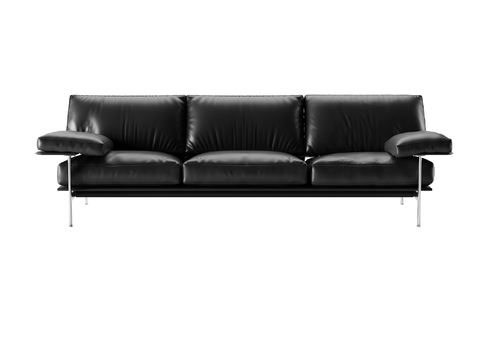 Modern Minimalist Stainless Steel Leather Couch Free