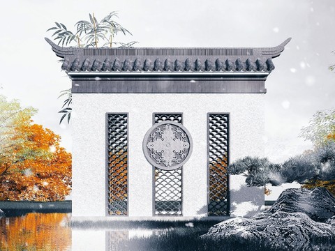 Chinese-style Shadow Wall Landscape Wall