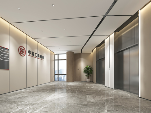 Modern Bank Elevator Corridor