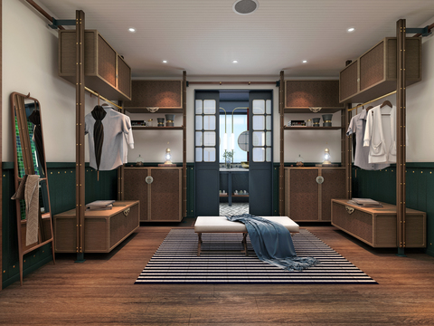 Modern Vintage Yacht Cloakroom