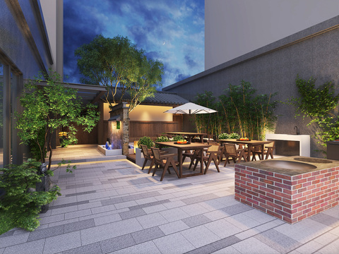 Outdoor Grill Open Air Restaurant