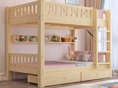 Modern log bunk bed for children