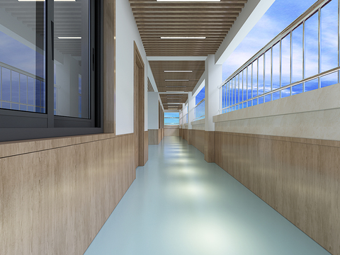 Modern school corridor free