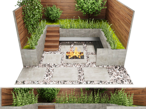 Modern Firepond Flower-bed Sparkling