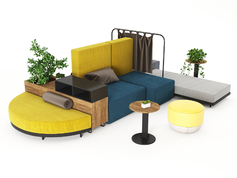 Modern communal sofa combination coffee table