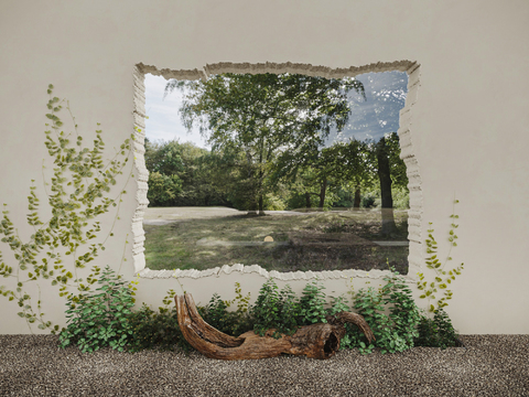 Modern Dead Wood and Green Plant Pile