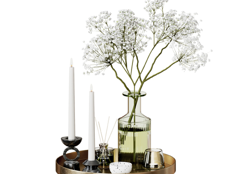 Modern gypsophila hydroponic floral candlestick aromatherapy