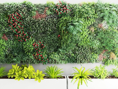 Modern Green Plant Wall Potted Plant