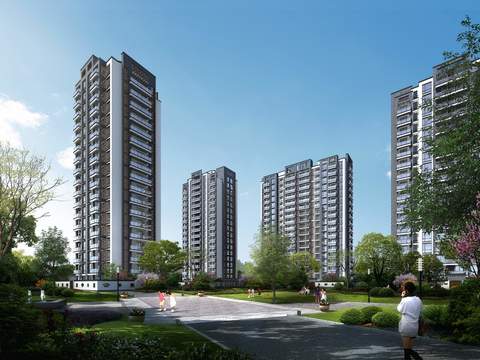 modern high-rise residential building psd