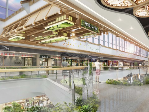 New Chinese Shopping Mall Corridor Catering Area