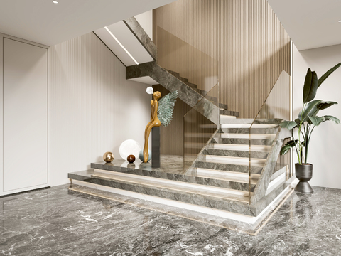 Affordable Luxury Style Stairwell Glass Staircase