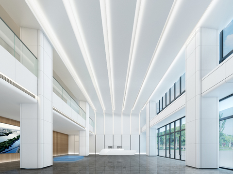 Modern office business lobby front desk