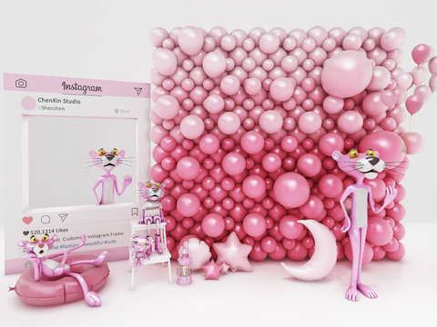 Modern Balloon Pink Panther Art Display