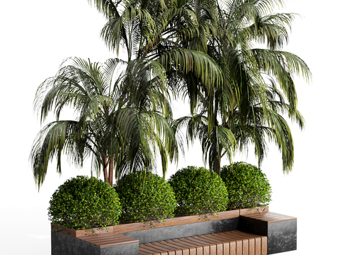 Modern green flower bed outdoor seating