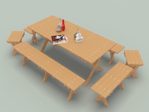 Modern wooden outdoor leisure table and chairs free