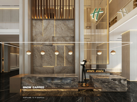 Modern Affordable Luxury Style Hotel Lobby Front Desk