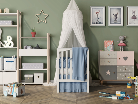 Nordic Crib kids Cabinet Combination