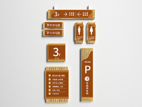 Hospital house number guide sign identification plate