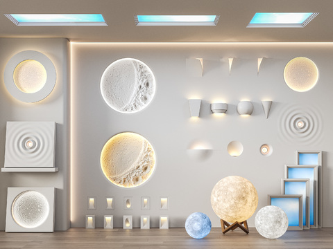 Gypsum wall lamp moon lamp