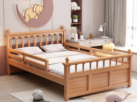 Modern Solid Wood kids Bed