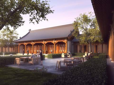 Chinese Chinese Ancient Architecture appearance psd