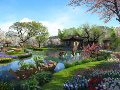 Chinese Park Landscape PSD