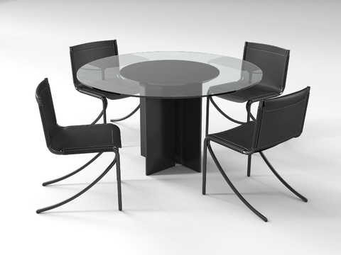 Cassina round dining table and chair