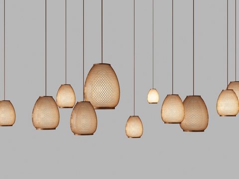 Modern bamboo chandelier