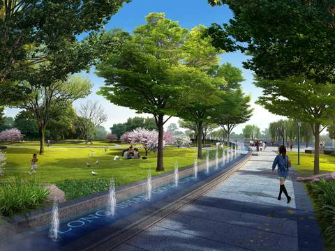 modern garden landscape greenway psd