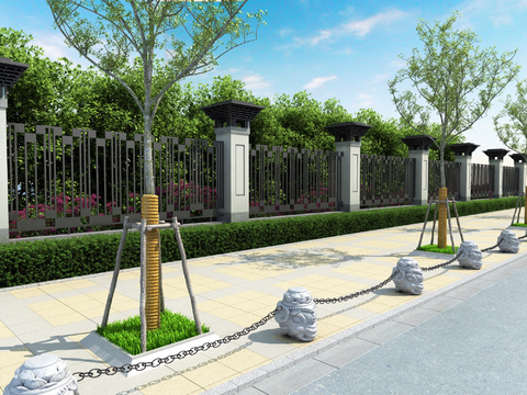 New Chinese-style Enclosing Wall Sidewalk