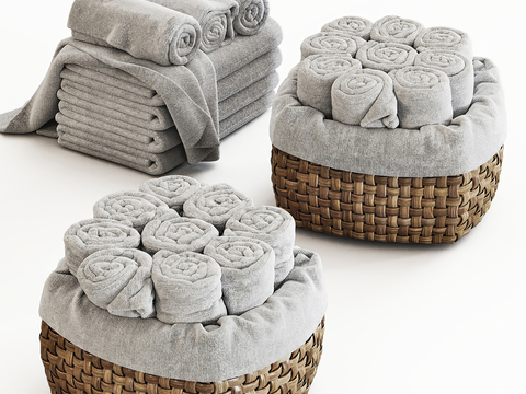 Modern rattan towel storage basket