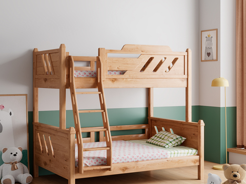 Nordic Solid Wood Bed for Children