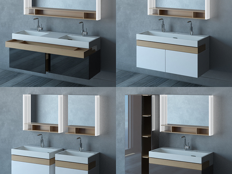 Modern Minimalist Creative Solid Wood Washbasin Free