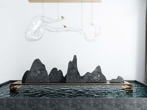 New Chinese-style rockery waterscape