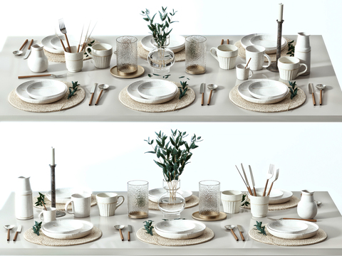 dishes knives and forks western food tableware